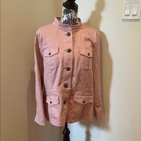 Talbots Pink Utility Jacket with Button Closure - Picture 1 of 5